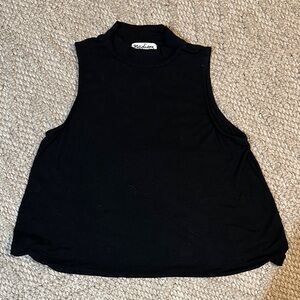 Madison & Berkeley Black Trapeze Mock Neck Top